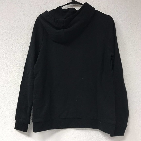 Hurley Women's SMALL One & Only Fleece Hoodie Pullover Black Sweatshirt - Picture 3 of 5